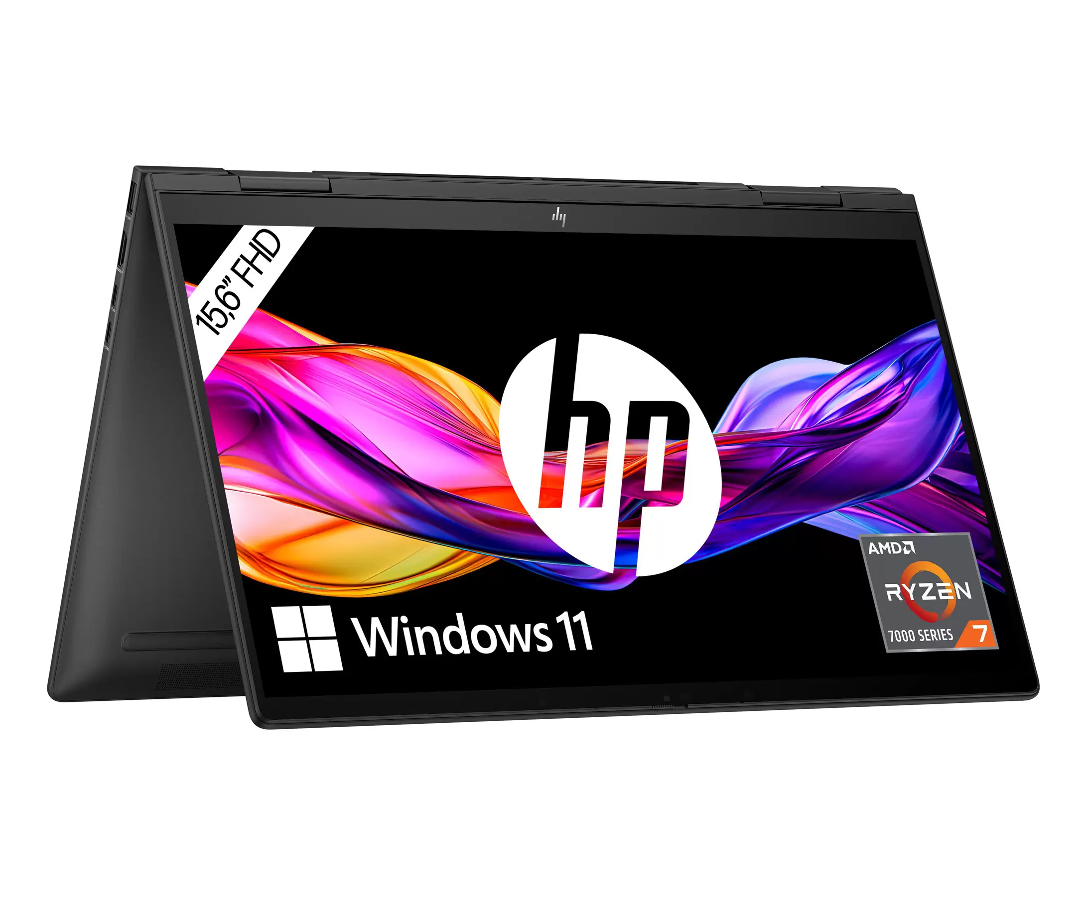 HP ENVY x360 15-fh0379ng, Convertible, mit 15,6 Zoll Display Touchscreen, AMD Ryzen™ 7 7730U  Prozessor, 16 GB RAM, 512 GB SSD, AMD Radeon™ Onboard Graphics, Schwarz, Windows 11 Home (64 Bit) für 999€ in Media Markt