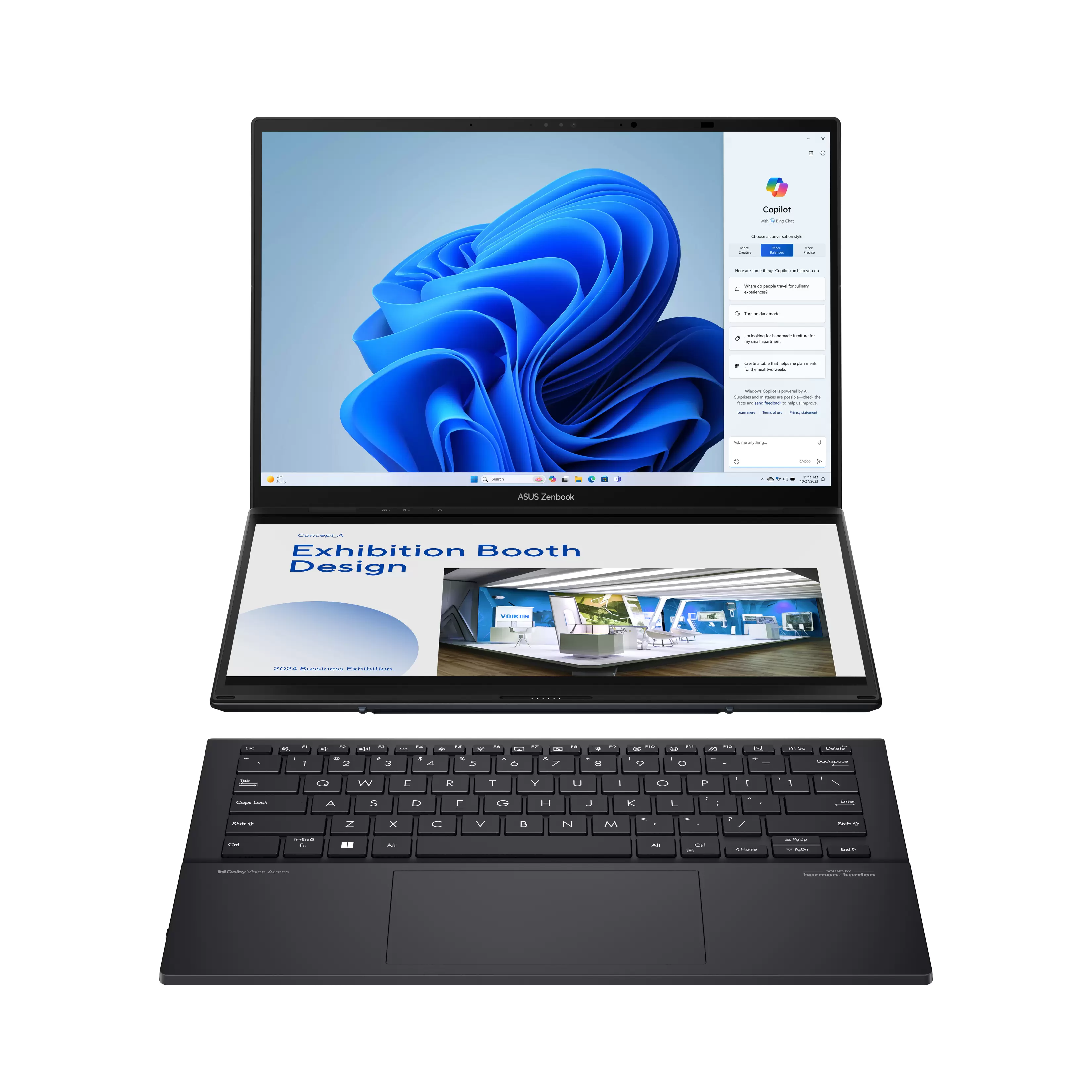 ASUS Zenbook Duo UX8406MA-PZ323W, Convertible, mit 14 Zoll Display Touchscreen, Intel® Core™ Ultra 9 185H Prozessor, 16 GB RAM, 1 TB SSD, AMD Arc® GPU, Inkwell Gray, Windows 11 Home (64 Bit) für 2199€ in Media Markt