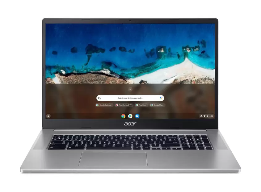 ACER Chromebook 317 (CB317-1H-C680), Chromebook, mit 17,3 Zoll Display, Intel® Celeron®,N5100 Prozessor, 8 GB RAM, 128 GB eMMC, Intel® UHD Graphics, Sparkly Silver, Google Chrome OS für 309€ in Media Markt